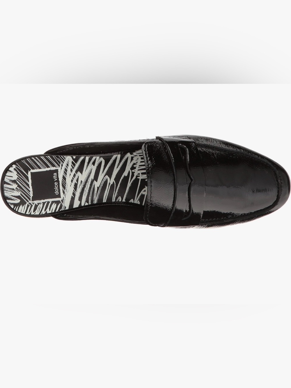 Dolce Vita Black Patent Leather Slip-On Mule Loafers